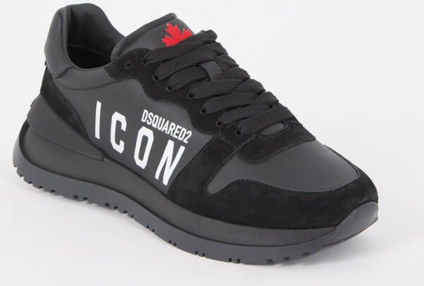 Dsquared2 Icon Runner sneaker van kalfsleer met suède details