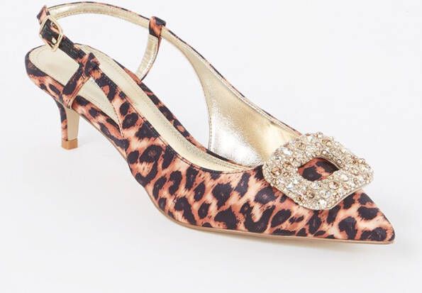 Dune London Centrepiece slingback met panterprint