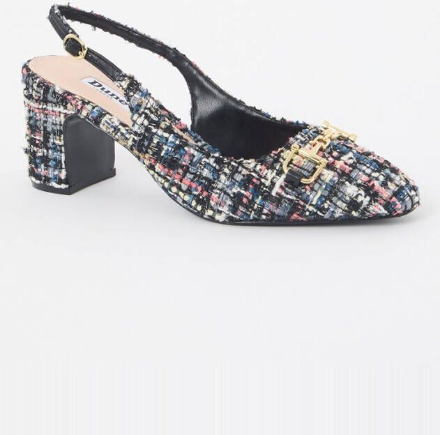 Dune London Choices slingback met tweed-look en horsebit