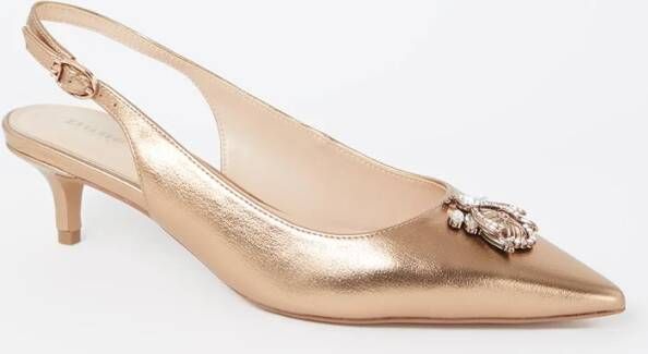 Dune London Context slingback van leer met strass