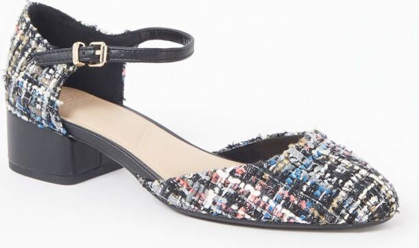 Dune London Dominos pump met tweed-look