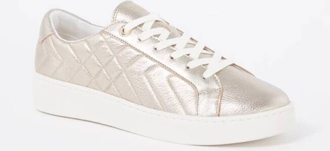 Dune London Egent sneaker van leer met quilt patroon