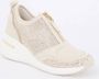 Dune London Elsha sneakerwedge van leer met strass - Thumbnail 1