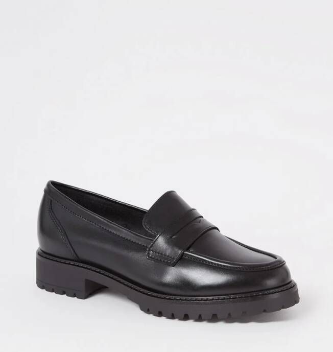 Dune London Wide Fit Gild loafer van leer