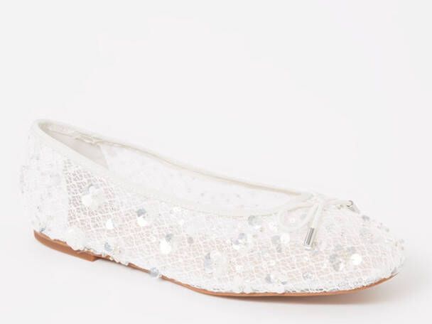 Dune London Hannie ballerina van mesh met pailletten