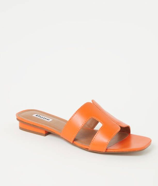 Dune London Loupe slipper van leer