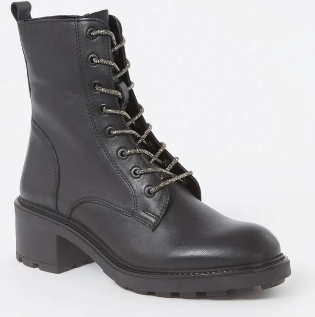 Dune London Plexie veterboot van leer