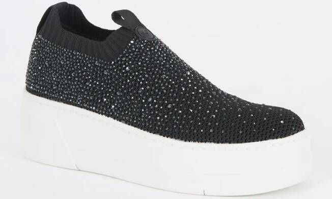 Dune London Sneaker met strass en gebreid bovenwerk