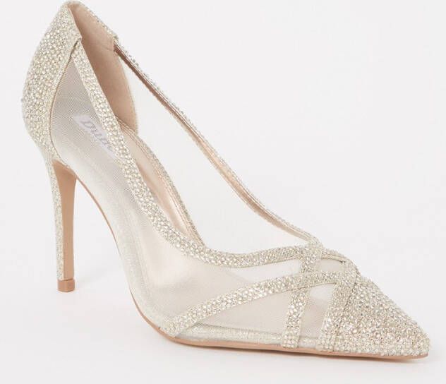 Dune London Wide Fit Bridged pump met strass