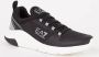 Emporio Armani EA7 Zwarte Sneakers Ronde Neus Rubberen Zool Black Heren - Thumbnail 2