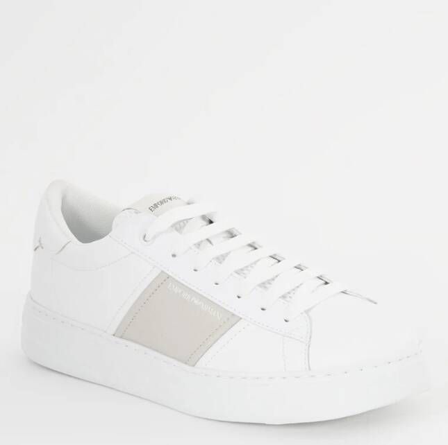 Emporio Armani Sneaker met logo van leer