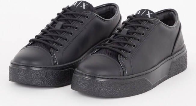 Armani Exchange Sneaker van leer met details van mesh