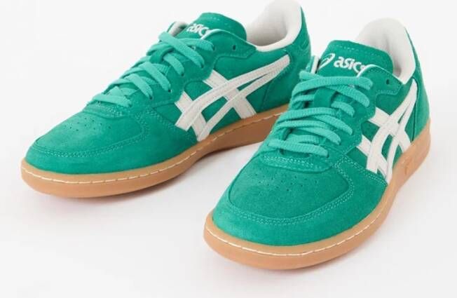 ASICS x HAY Skyhand OG sneaker van suède met leren details