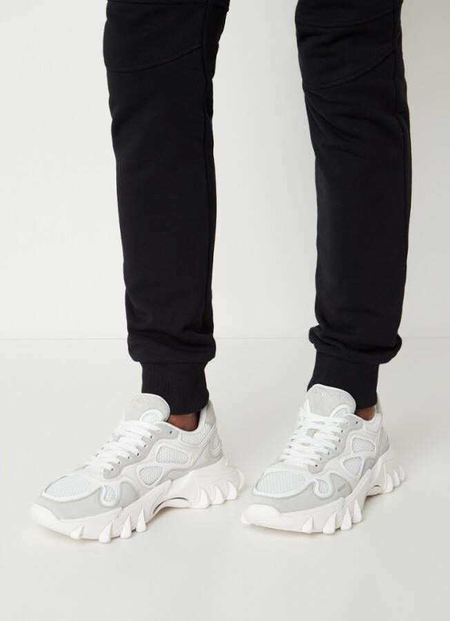 Balmain B-East sneaker met details van suède