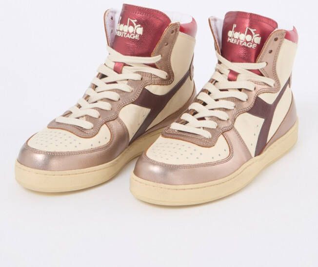 Diadora Mi Basket Provence sneaker van kalfsleer met metallic details