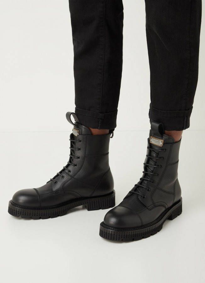 Dolce & Gabbana Bernini Combat veterboot van kalfsleer