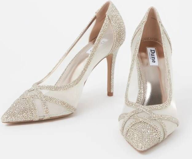 Dune London Bridged pump van mesh met strass