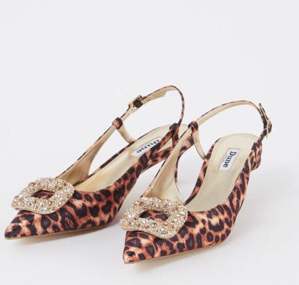 Dune London Centrepiece slingback met panterprint