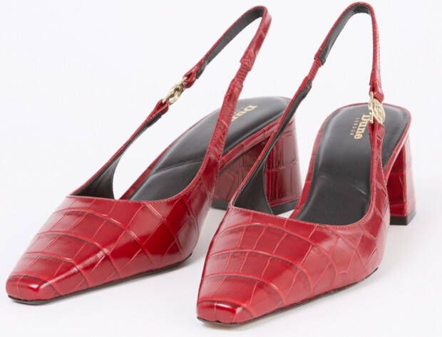 Dune London Contact slingback van leer met crocostructuur