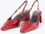 Dune London Contact slingback van leer met crocostructuur - Thumbnail 2