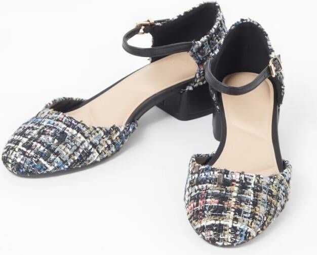 Dune London Dominos pump met tweed-look