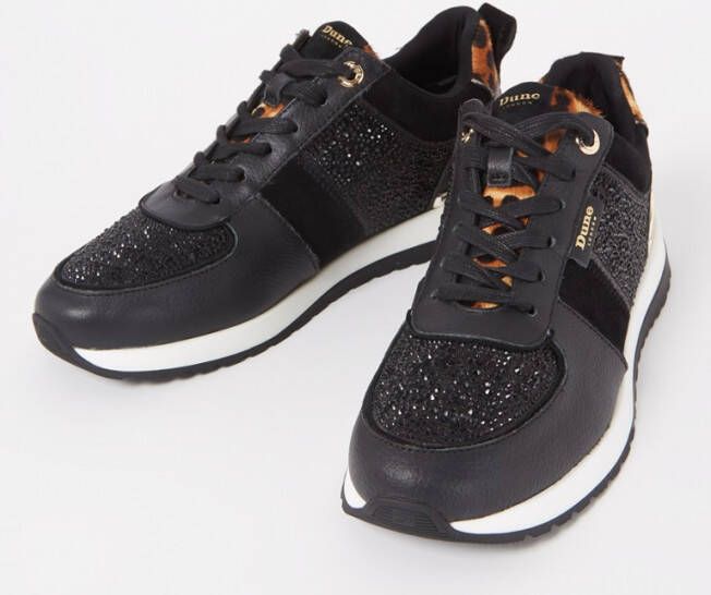 Dune London Ego sneaker met leren details en strass