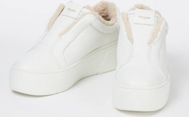 Dune London Esthie sneaker van leer met plateauzool