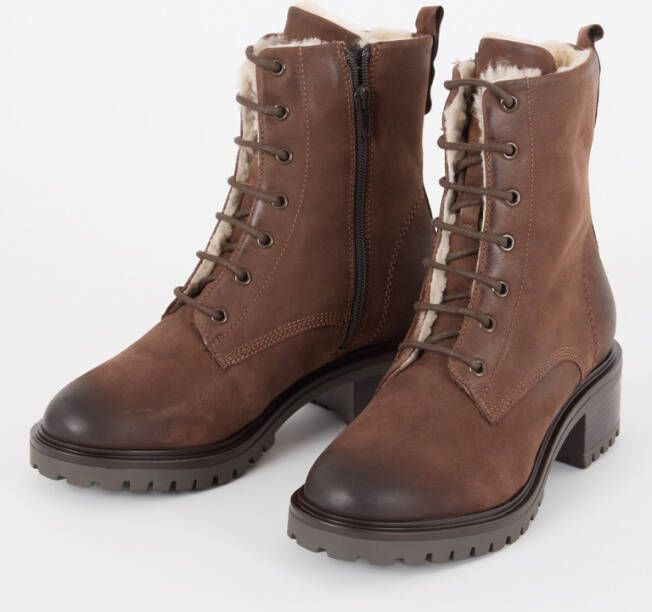 Dune London Paniz veterboot van nubuck met teddy voering