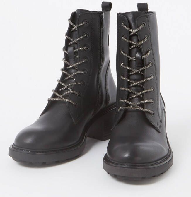 Dune London Plexie veterboot van leer