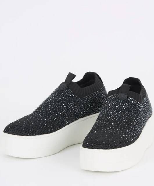 Dune London Sneaker met strass en gebreid bovenwerk