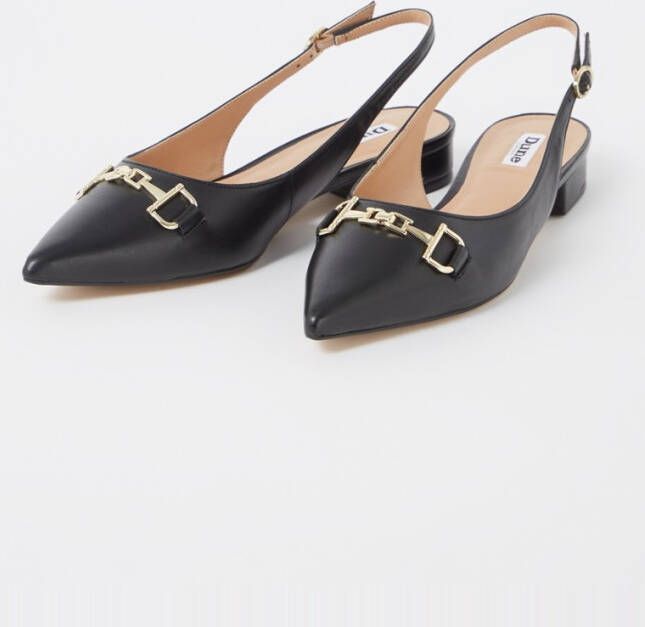 Dune London Wide Fit Hopeful slingback van leer