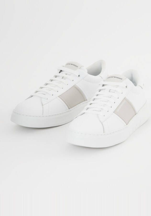 Emporio Armani Sneaker met logo van leer