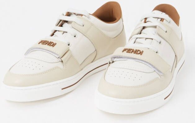 Fendi Sneaker van kalfsleer met logoprint