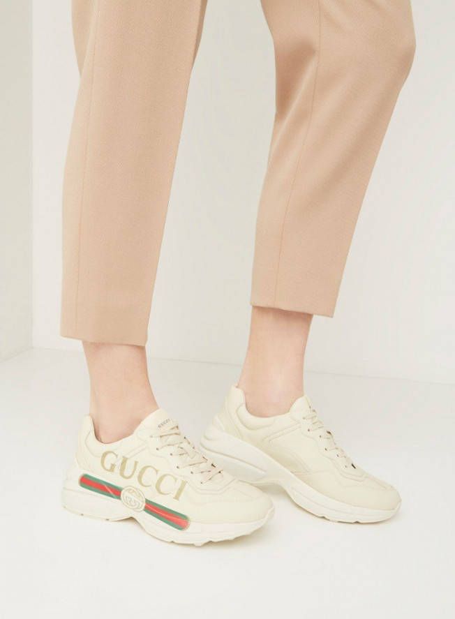 Gucci Rhyton sneaker van leer met logo