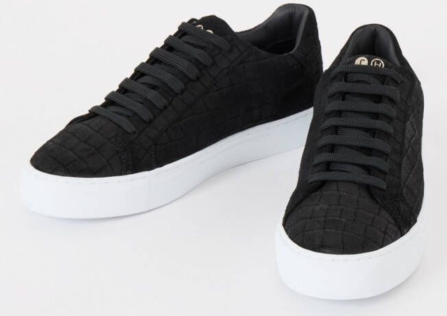 Hide&Jack Essence sneaker van suède met crocostructuur