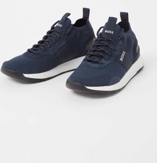 Hugo Boss Titanium Runn sneaker met suède details