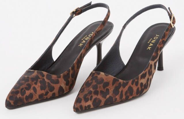 Jonak Diamantus slingback met panterprint