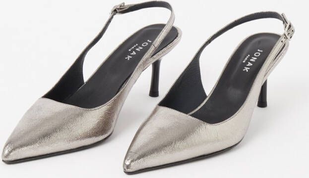 Jonak Diamantus slingback van leer met metallic finish