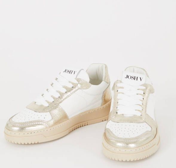 JOSH V Winona sneaker van leer met metallic finish