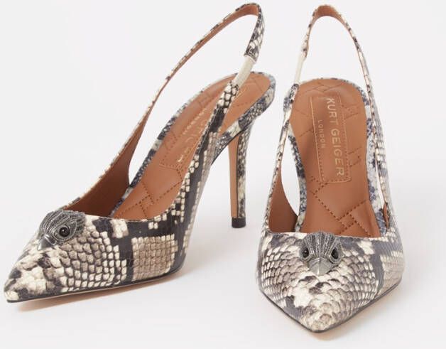 Kurt Geiger Belgravia slingback van leer met slangenprint