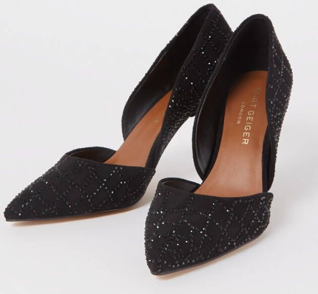 Kurt Geiger Bond pump van suède met strass