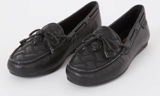 Kurt Geiger Eagle moccasin van leer met quilt patroon