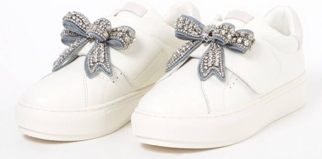 Kurt Geiger Laney Bow sneaker van leer met strass