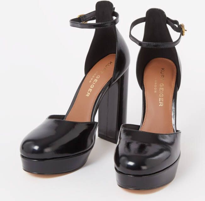 Kurt Geiger Shoreditch pump van lakleer met plateauzool