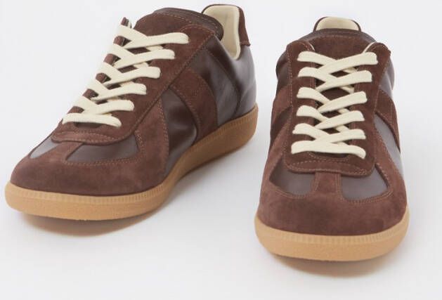 Maison Margiela Replica sneaker van lamsleer met kalfssuède details