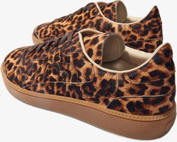 Maje Sneaker van leer met luipaardprint