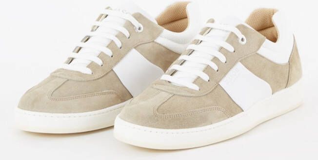 Mason Garments Napoli Tradizionale sneaker van suède met leren details