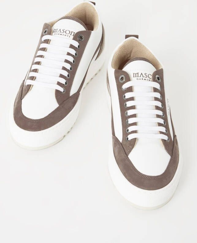 Mason Garments Tia Stampato sneaker van leer met nubuck details