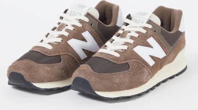 New Balance 574 sneaker van suède met mesh details