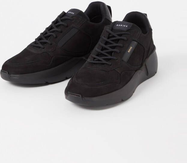 Nubikk Roque Road Wave sneaker van nubuck met leren details